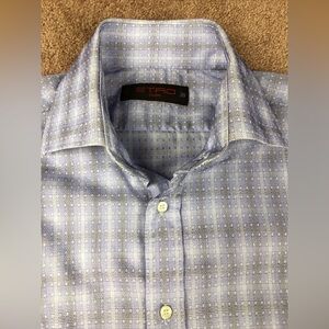 Etro Blue Plaid Button Down Shirt Size 39 (15.5)
